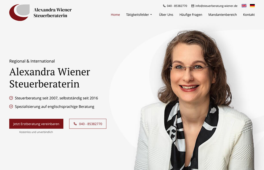 Steuerberatung Professionelle Website